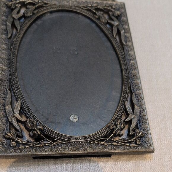 Vintage Antique Bronze Metal Ornate Floral Picture Photo Frame - Picture 3 of 9